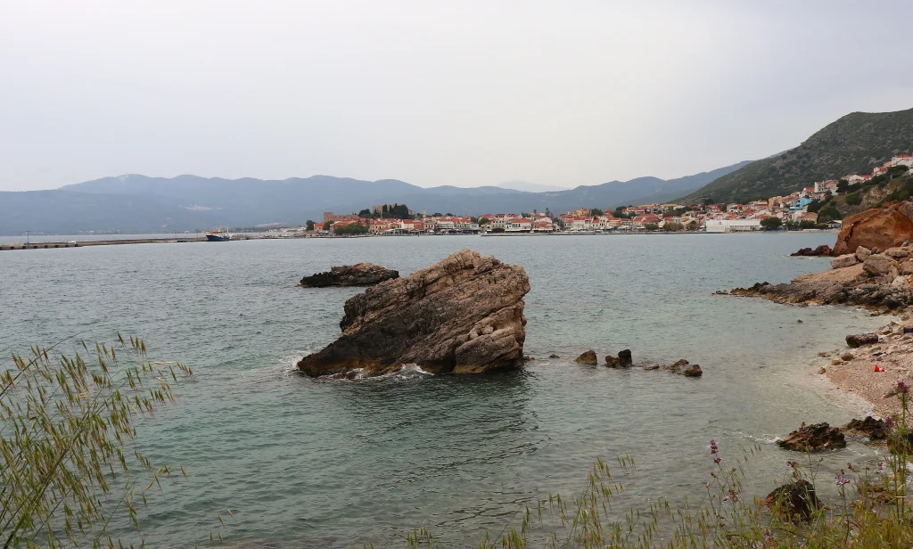 View of the city and harbor from Marina Samos